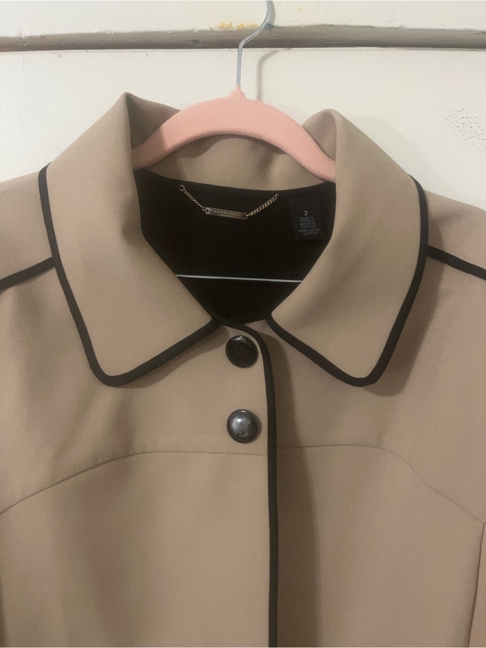 Chico's Taupe Jacket with Black Trim - Picture 7 of 10